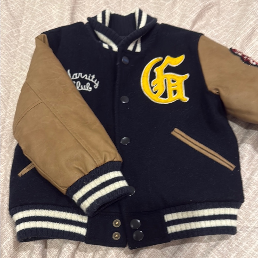 GAP Kids Varsity Jacket - Black and Tan